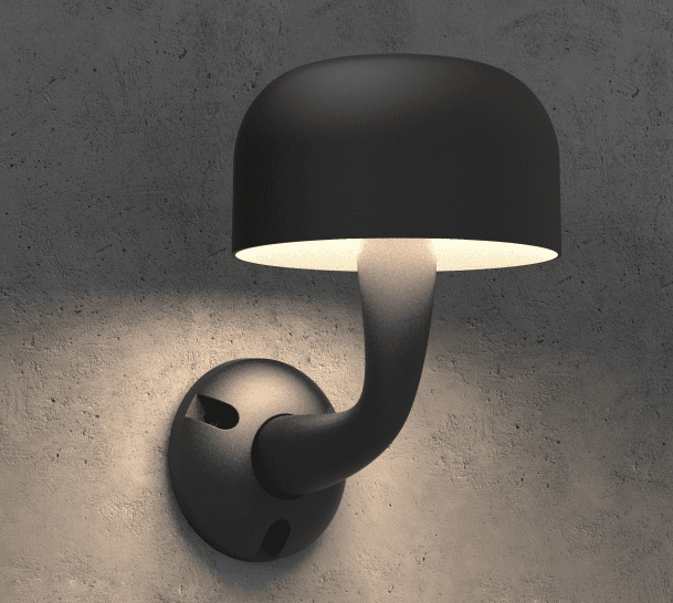 Mushroom Shade Wall Light