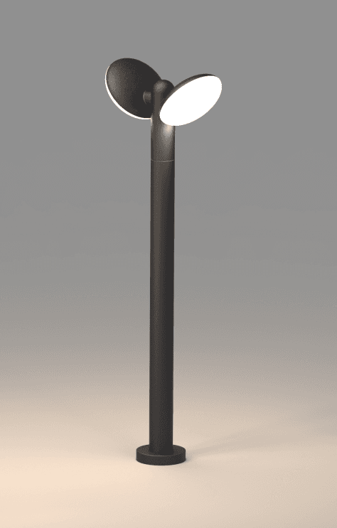 Swivel Round L/R Dual-Head Lawn Light