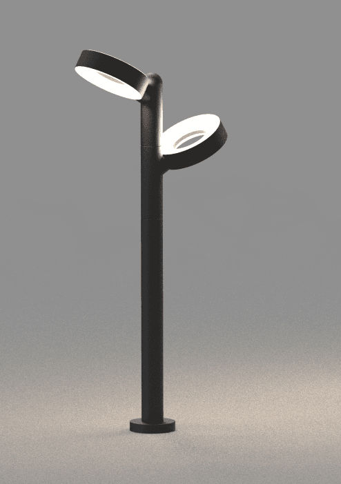Swivel Double-Sided Round Dual-Head Lawn Light