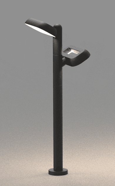 Swivel Track Dual-Head Lawn Light