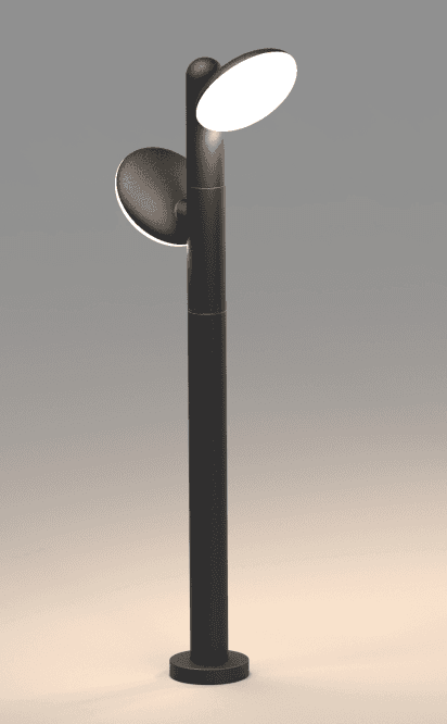 Swivel Round Dual-Head Lawn Light